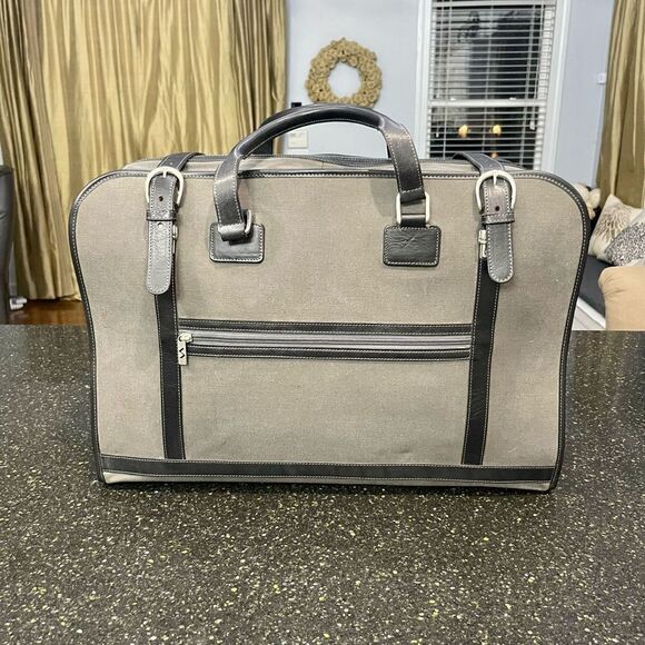 Alessandro Venanzi Canvas/Leather Cabin Suitcase. New without tags.